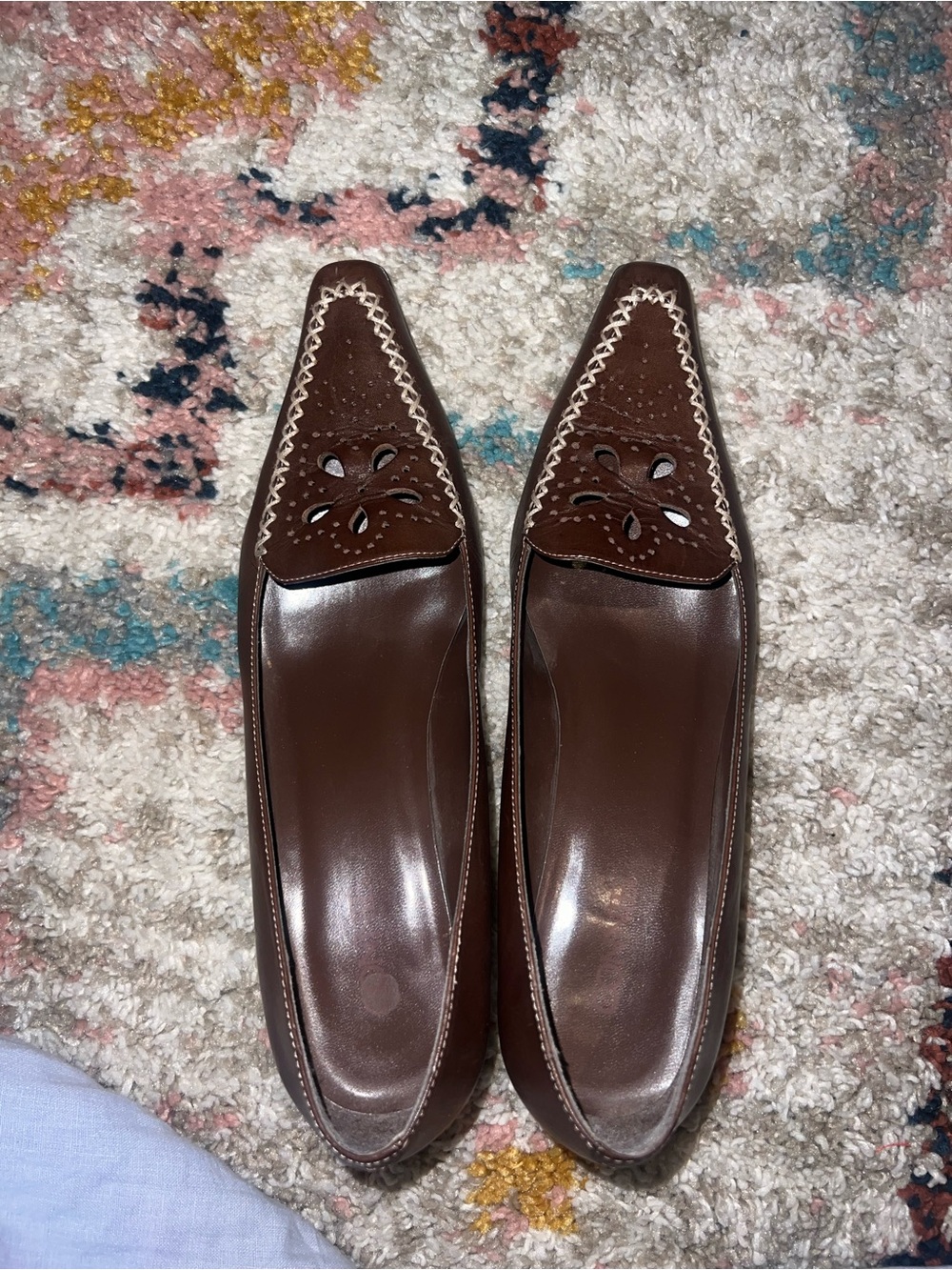 Classic Brown Leather Pointed Loafers